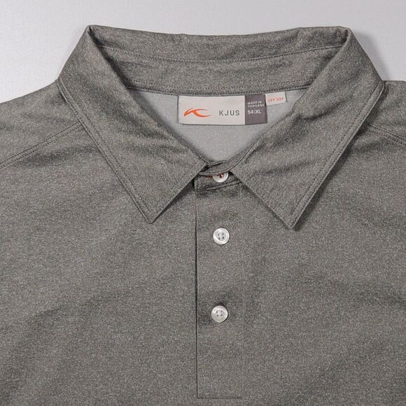 KJUS Polo Stowe Primeflex Polo Audia Embroidered Golf Gray Mens XL - Picture 2 of 9